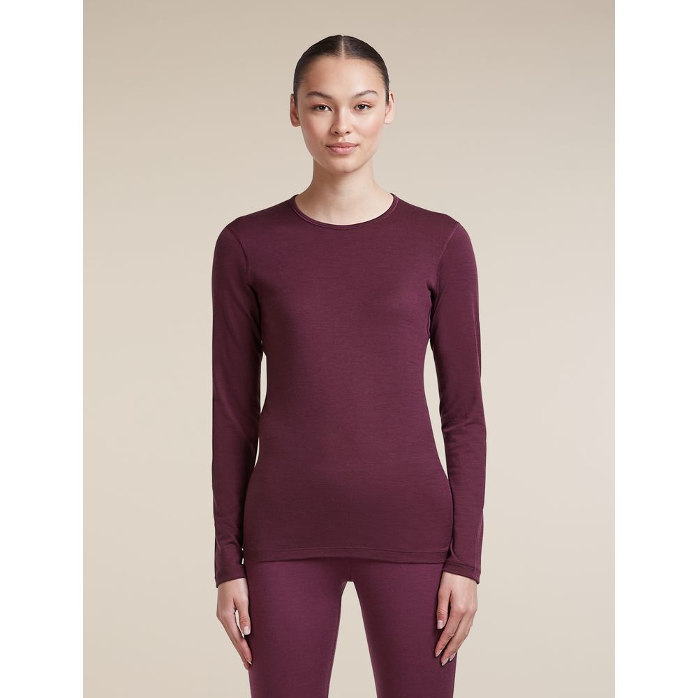 Icebreaker W 200 Oasis LS Crewe Damen Langarmshirt dk-berry Produktbild 1