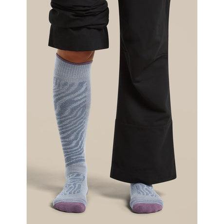 Icebreaker W Mer Ski+ Medium Otc Mountain Contour Damen Skisocke zinc-blue-grey-plum-dawn Produktbild 1