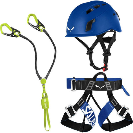 Klettersteig Komplettset Edelrid Cable Comfort Tri + Salewa Via Ferrata Evo Harness + Salewa Toxo Helm blue Produktbild 0