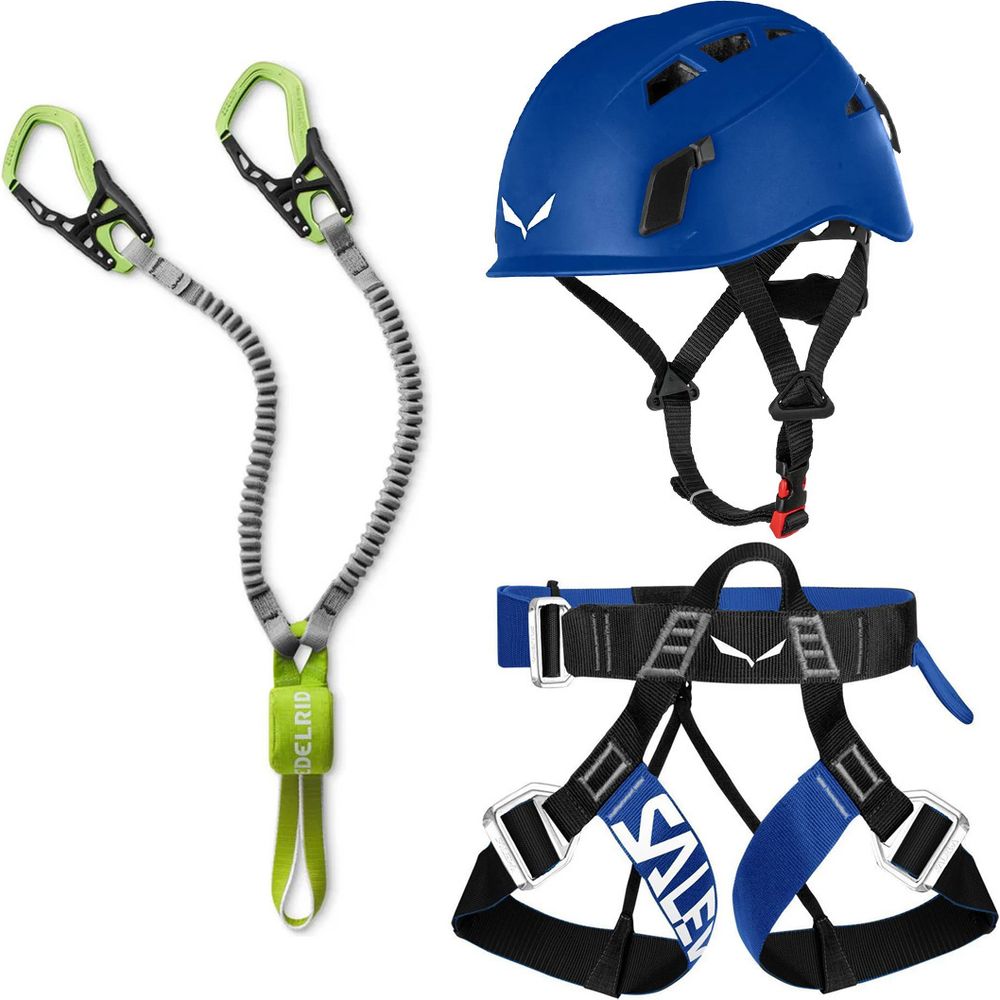 Klettersteig Komplettset Edelrid Cable Kit + Salewa Via Ferrata Evo Harness + Salewa Toxo Helm blue Produktbild 0