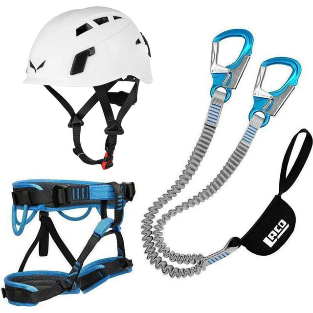 Klettersteig Komplettset LACD Pro Evo 3.0 + LACD Start Gurt + Salewa Helm Toxo white Produktbild 0