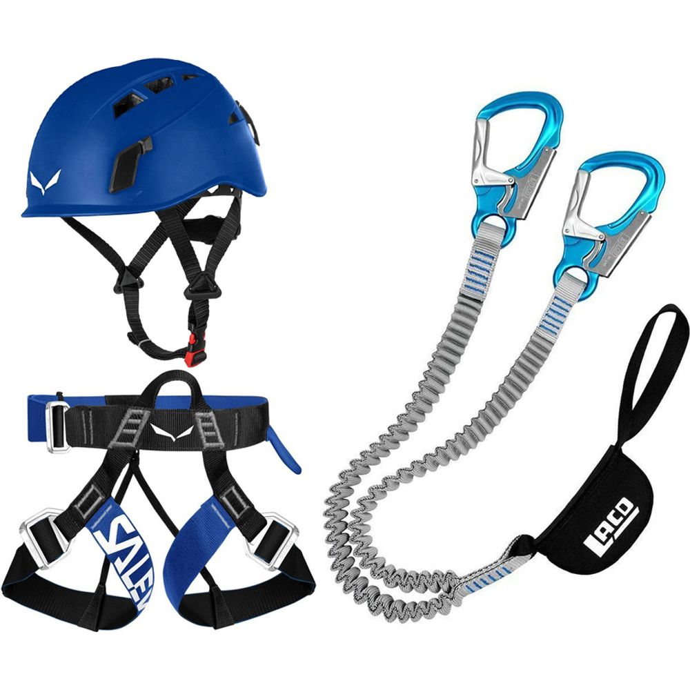 Klettersteig Komplettset LACD Pro Evo 3.0 + Salewa Via Ferrata Evo Harness + Salewa Toxo Helm blue Produktbild 0