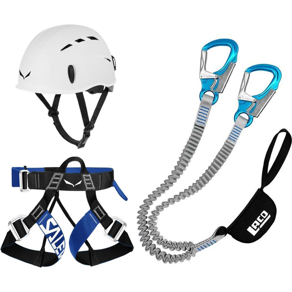 Klettersteig Komplettset LACD Pro Evo 3.0 + Salewa Via Ferrata Evo Harness + Salewa Toxo Helm white Produktbild 0