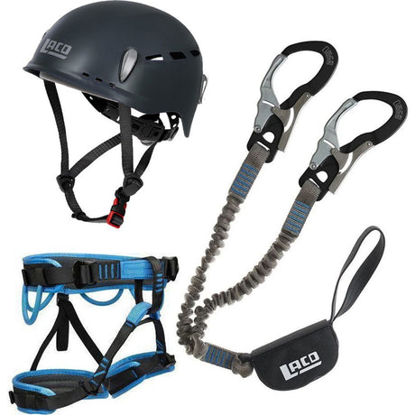 Klettersteig Komplettset LACD Set Ultimate Ferrata black + LACD Start Gurt + LACD Protector Helm midnight navy Produktbild 0