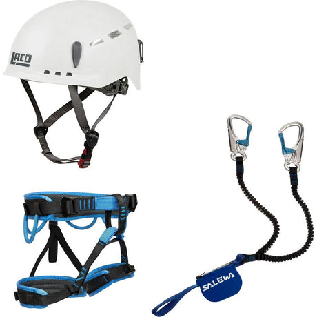 Klettersteig Komplettset Salewa Premium Attac + LACD Start Gurt + LACD Protector Helm weiß Produktbild 0