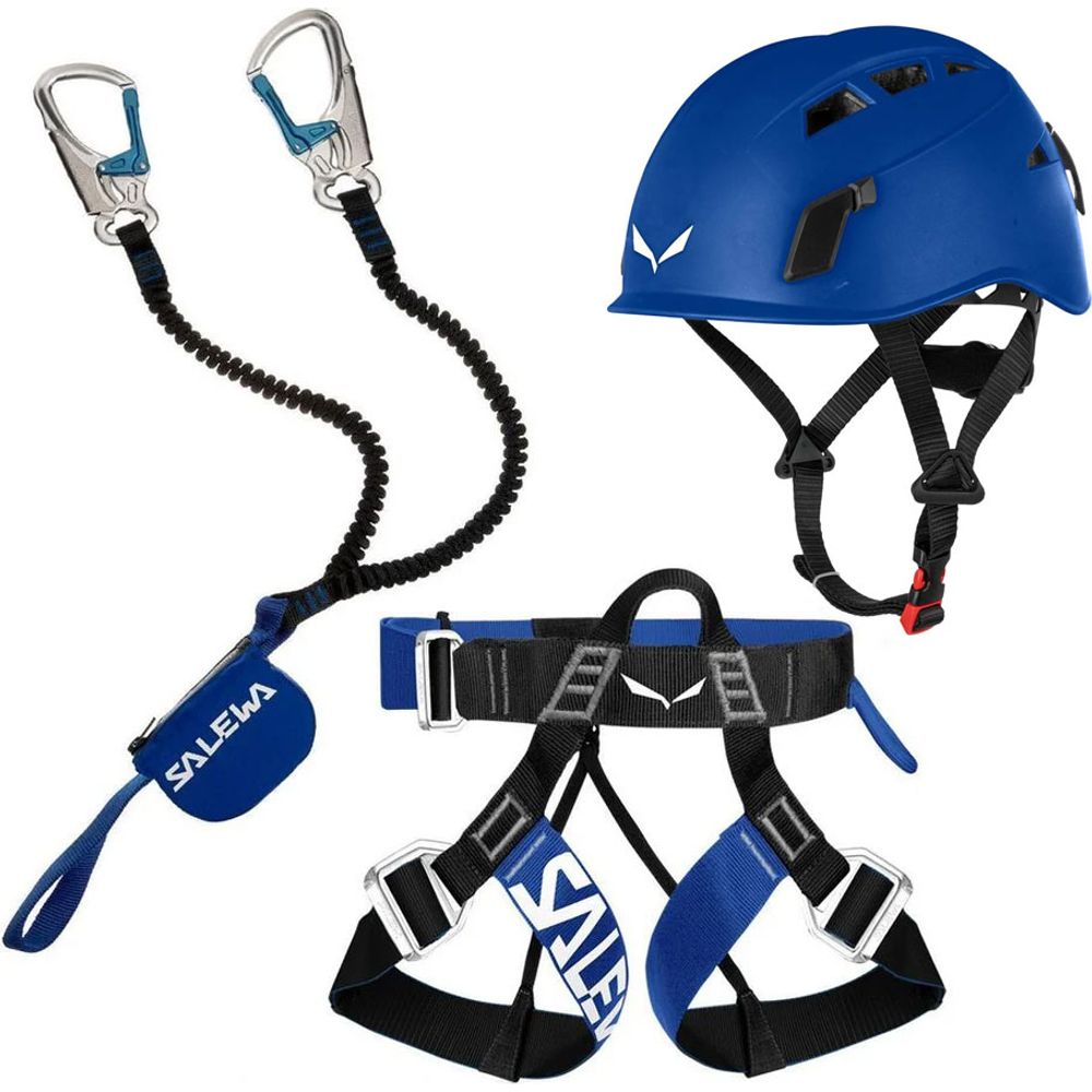 Klettersteig Komplettset Salewa Premium Attac + Salewa Via Ferrata Evo Harness + Salewa Helm Toxo blue Produktbild 0