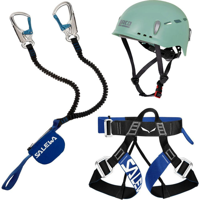 Klettersteig Komplettset Salewa Premium Attac + Salewa Via Ferrata Pro Evo Gurt + LACD Protector Helm mint Produktbild 0