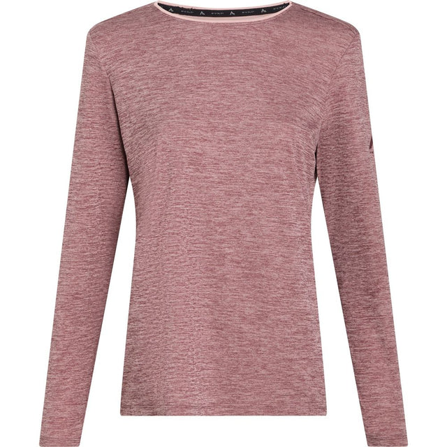 McKinley Hunu LS II Damen Langarmshirt melange-red-wine Produktbild 0