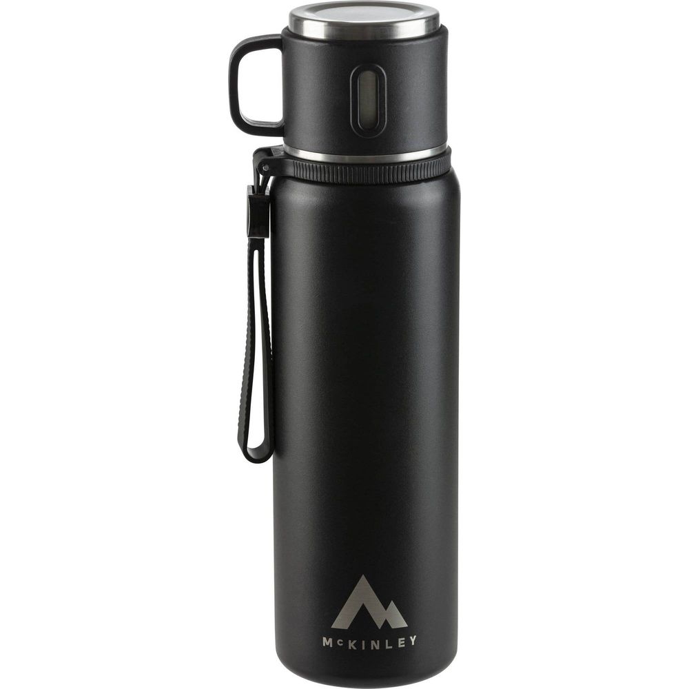 McKinley Isolierflasche 0,8l + Becher black Produktbild 0
