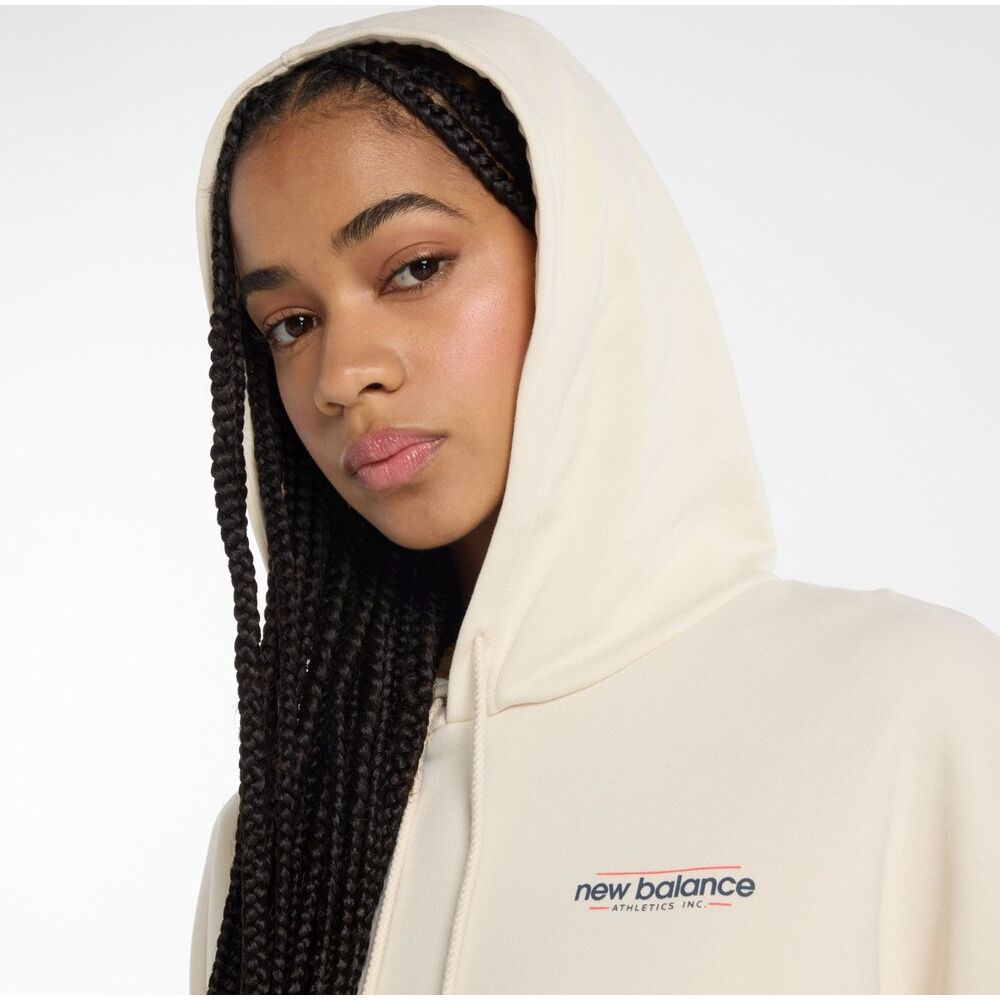 New Balance Multi Color Logo Damen Hoodie linen Produktbild 2