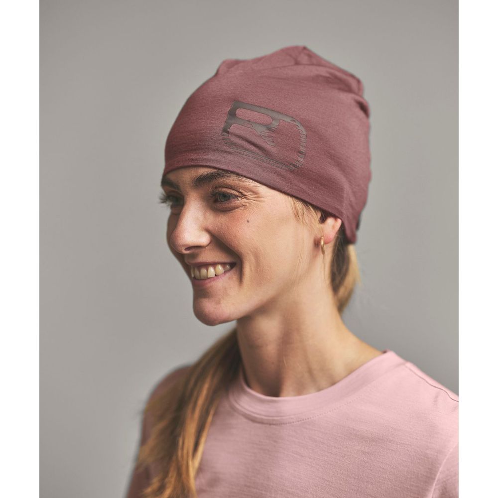 Ortovox 120 Cool Tec Logo Beanie Mütze green-sage Produktbild 1
