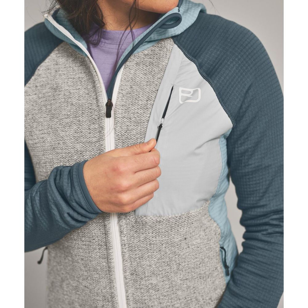 Ortovox Fleece GP Classic Knit Hoody Damen Fleecejacke glacier-grey Produktbild 4