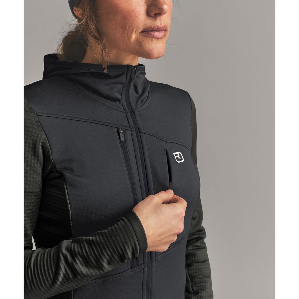 Ortovox Fleece Grid Hoody Damen Fleecejacke black-raven Produktbild 6