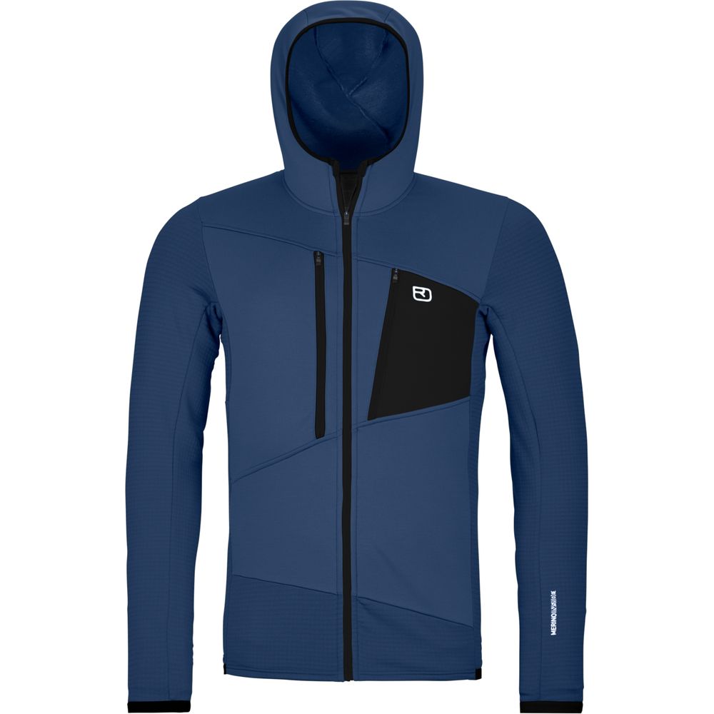 Ortovox Fleece Grid Hoody Herren Fleecejacke blue-nunatak Produktbild 0