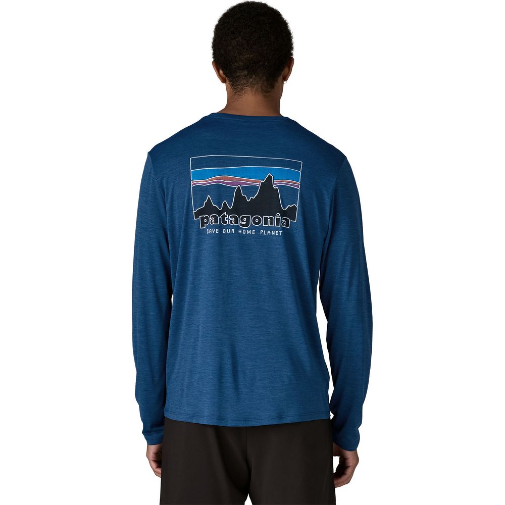 Patagonia M's L/s Cap Cool Daily Shirt - '73 Skyline Herren Langarmshirt clement blue-light clement blue x dye Produktbild 3