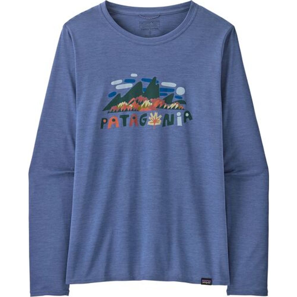 Patagonia W's L/s Cap Cool Daily Graphic Damen Langarm-Shirt fitz roy foliage: current blue x dye Produktbild 0