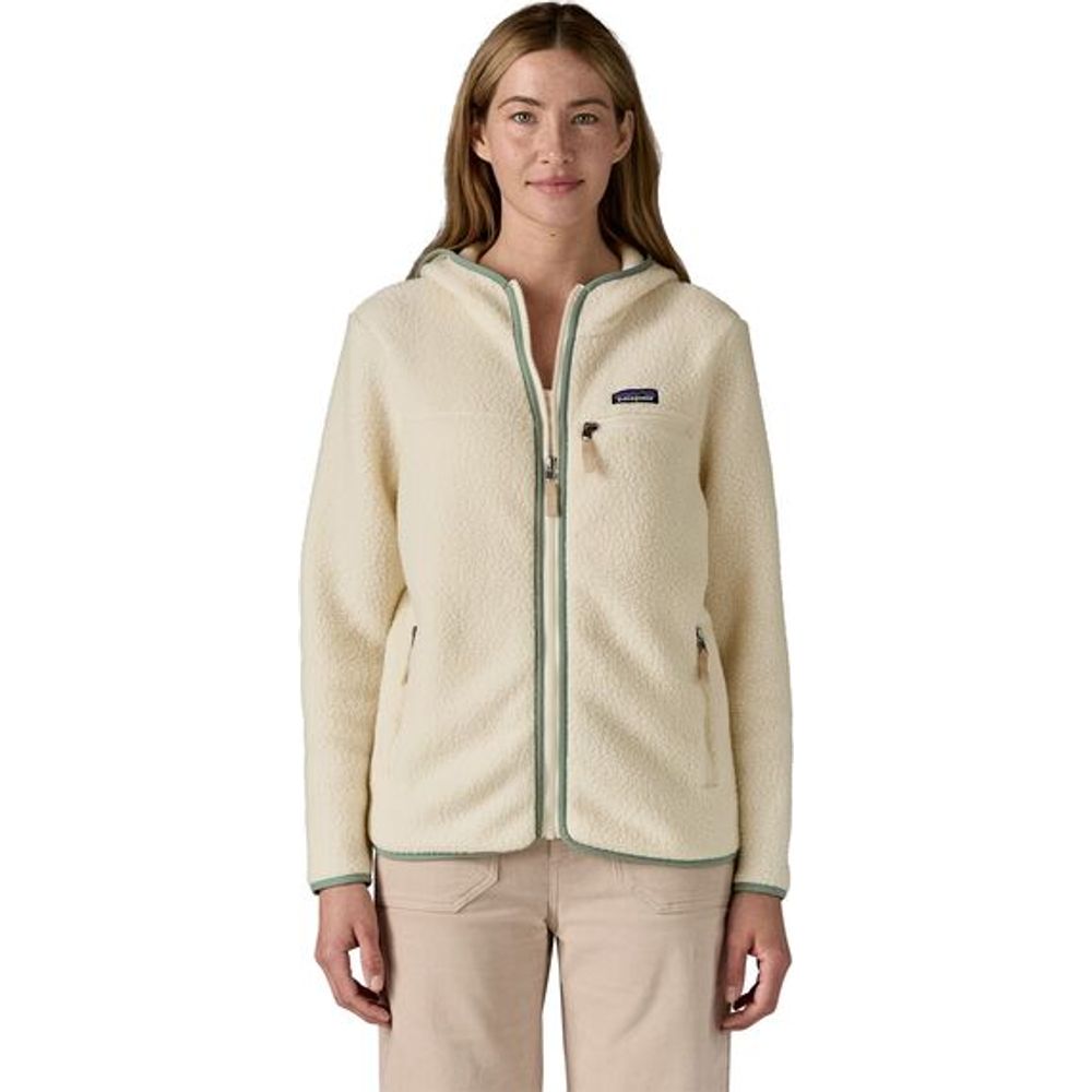 Patagonia W's Retro Pile Hoody Damen Fleecejacke natural w ellwood green Produktbild 1