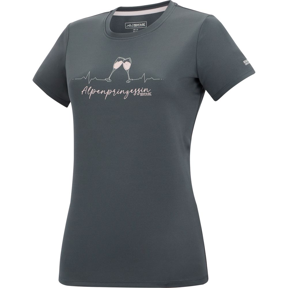 Regatta Fingal Slogan Funktionsshirt Damen dark-storm Produktbild 2