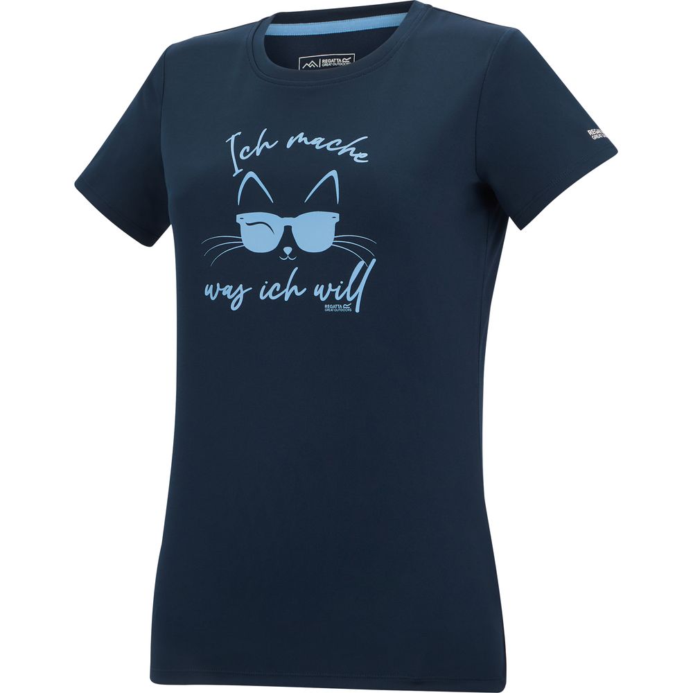 Regatta Fingal Slogan Funktionsshirt Damen navy Produktbild 2