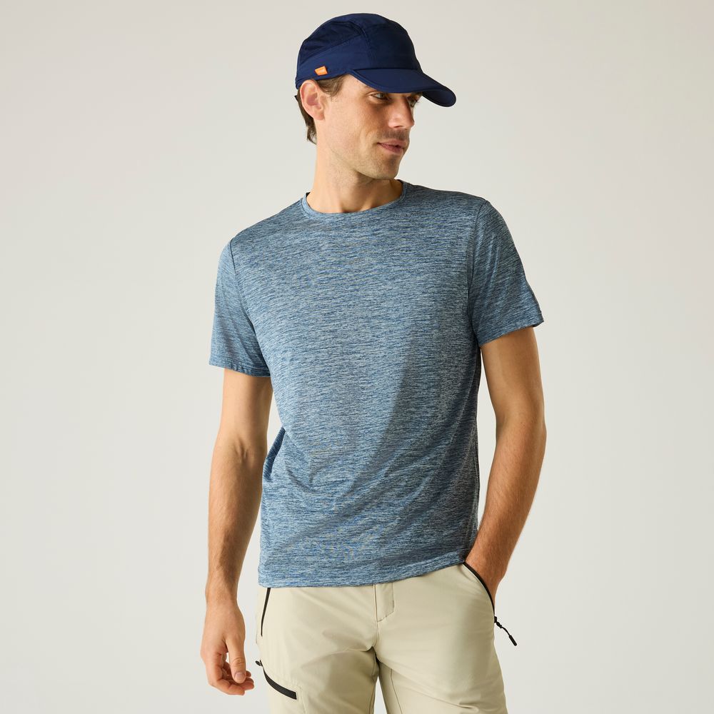 Regatta Men's Fingal Edition Marl T-Shirt Funktionsshirt Herren china-blue Produktbild 3