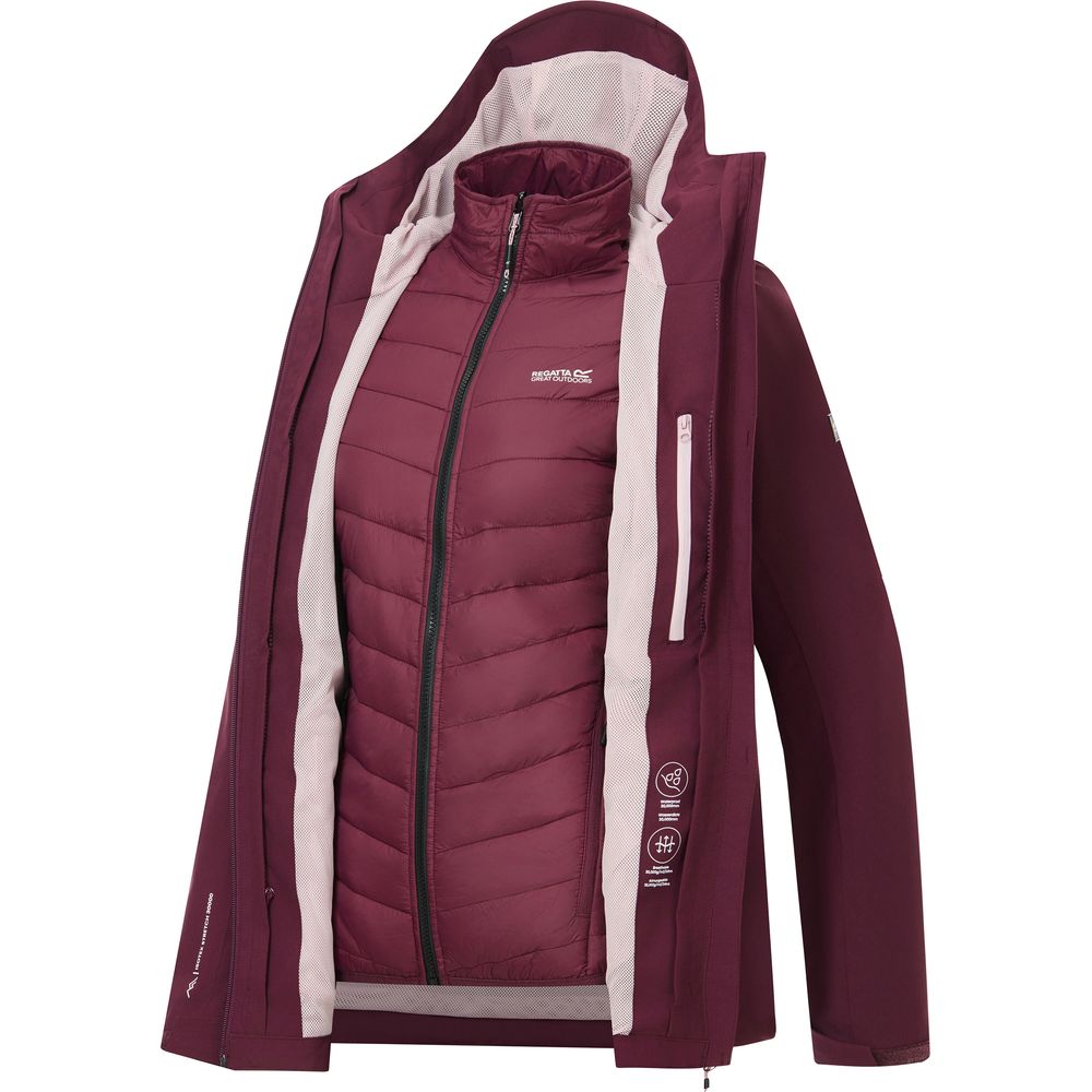 Regatta Wentwood Damen 3-in-1 Outdoorjacke fig Produktbild 2