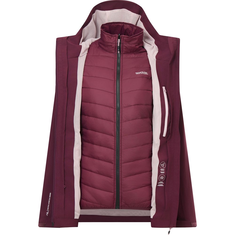 Regatta Wentwood Damen 3-in-1 Outdoorjacke fig Produktbild 3