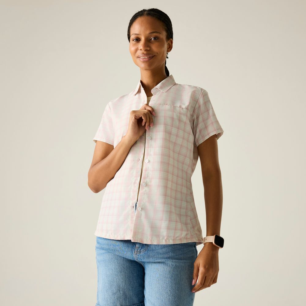 Regatta Women's Mindano VIII T-Shirt Damen barely white pink haze check Produktbild 3
