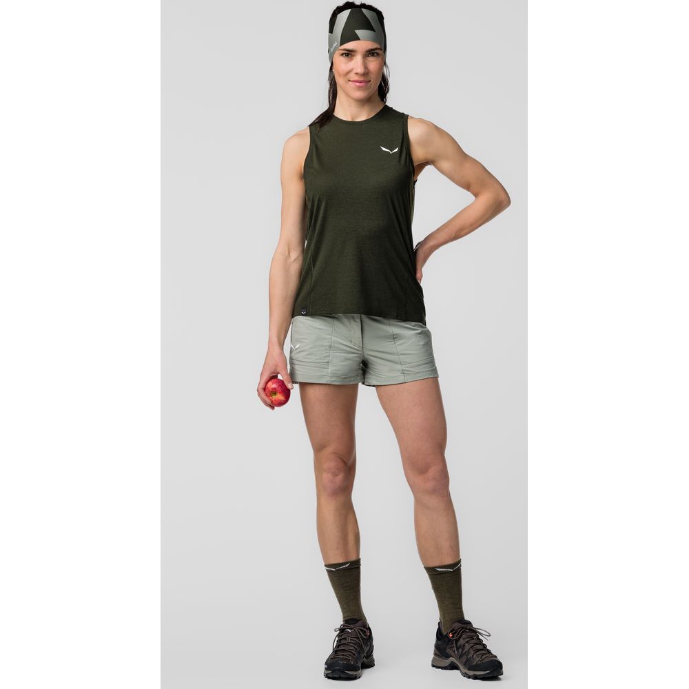 Salewa Puez Dry Damen Tank-Shirt dark-olive Produktbild 1