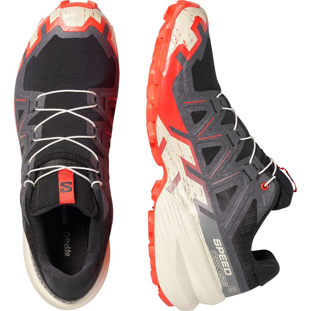 Salomon Shoes Speedcross 6 Herren Trailrunningschuh Black/fird/almilk black-fiery-red-almond-milk Produktbild 5