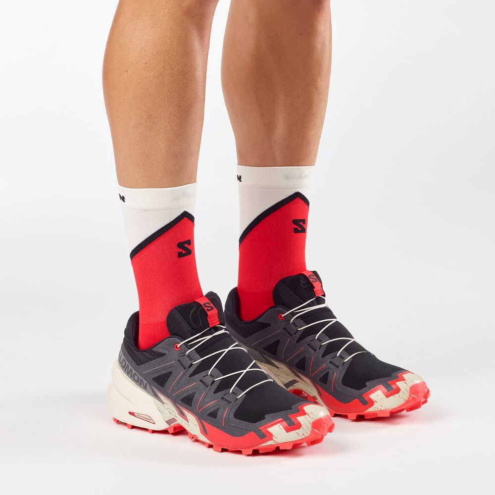 Salomon Shoes Speedcross 6 Herren Trailrunningschuh Black/fird/almilk black-fiery-red-almond-milk Produktbild 6