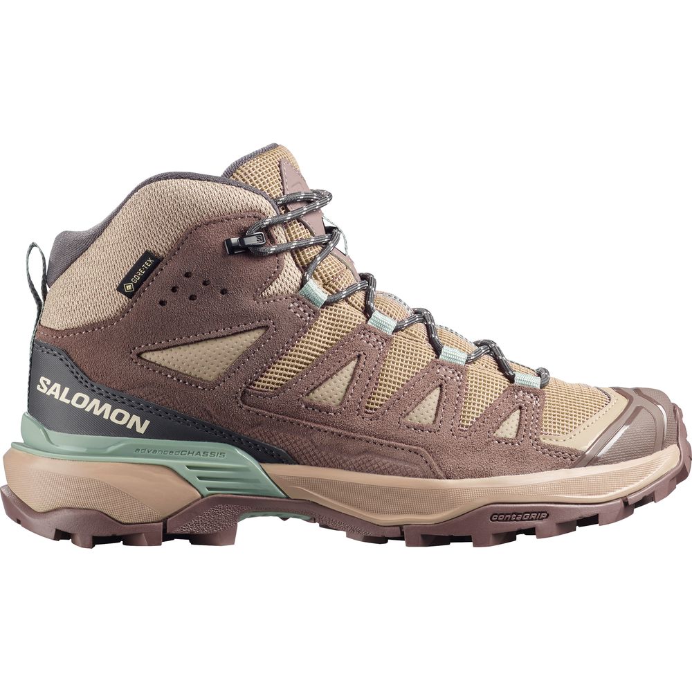Salomon Shoes X Ultra 360 Ltr Mid GTX Damen Wanderschuh desert-tan-iron-green-milieu Produktbild 0