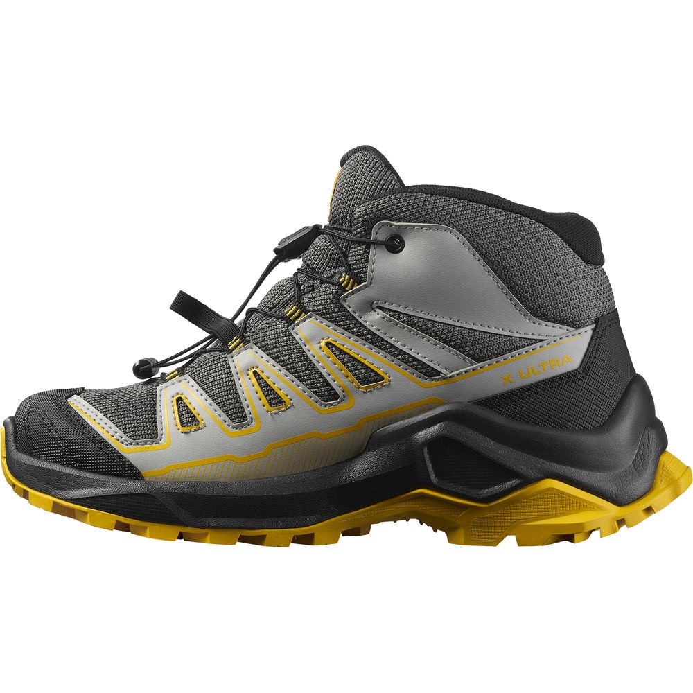 Salomon Shoes X Ultra Mid GTX J Kinder Wanderschuh castlerock black spicy mustard Produktbild 1