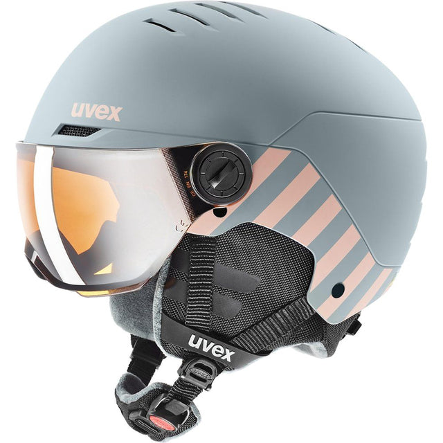 Uvex Rocket JR Visor Kinder Skihelm rhino-blush-matt-mirror-red Produktbild 0