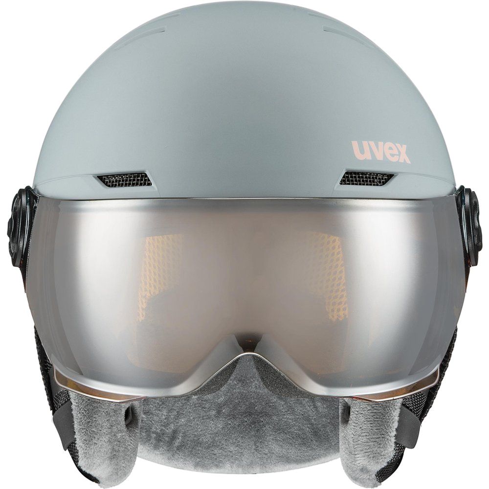 Uvex Rocket JR Visor Kinder Skihelm rhino-blush-matt-mirror-red Produktbild 2