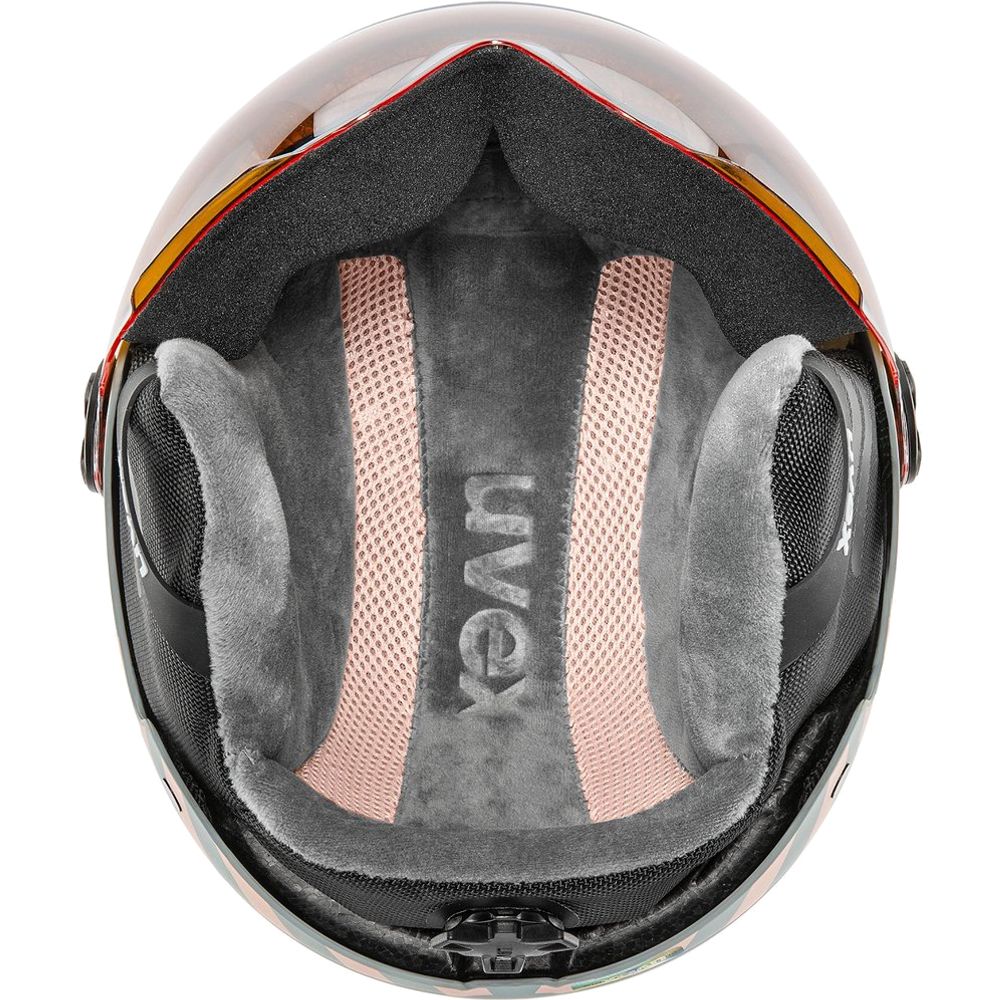 Uvex Rocket JR Visor Kinder Skihelm rhino-blush-matt-mirror-red Produktbild 4