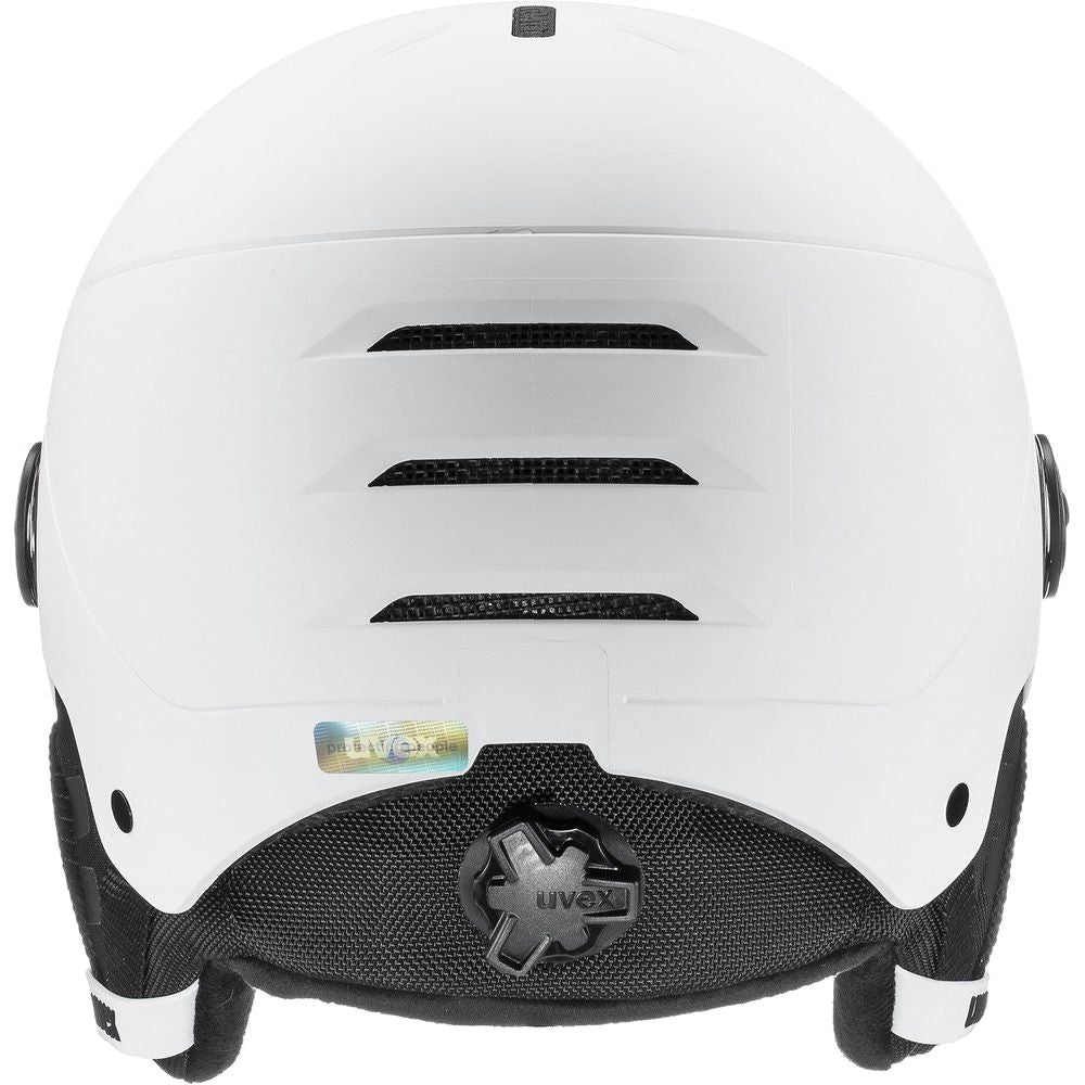Uvex Rocket JR Visor Kinder Skihelm white-black-matt-mirror-blue Produktbild 1