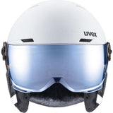 Uvex Rocket JR Visor Kinder Skihelm white-black-matt-mirror-blue Produktbild 2