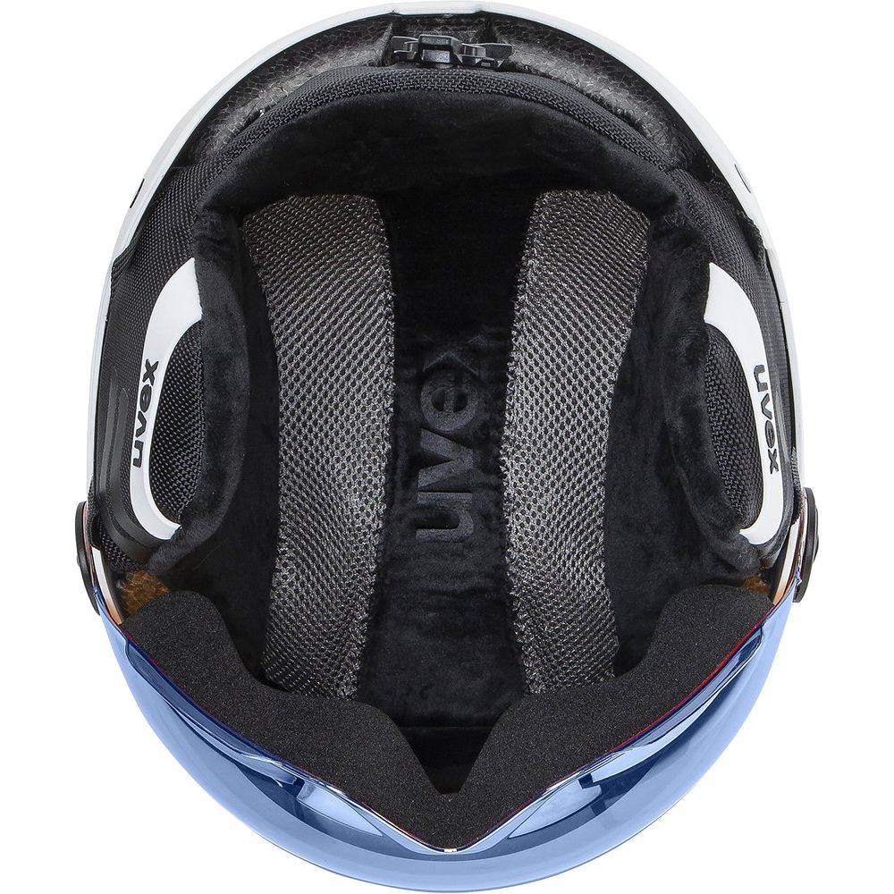 Uvex Rocket JR Visor Kinder Skihelm white-black-matt-mirror-blue Produktbild 4