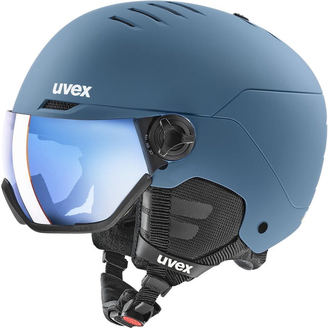 Uvex Wanted Visor Herren Skihelm stone-blue-matt-mirror-blue Produktbild 0