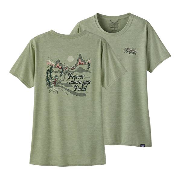 Patagonia W's Cap Cool Daily Graphic Shirt - Lands Damen T-Shirt Protect Pedal: Salvia Green X-Dye
