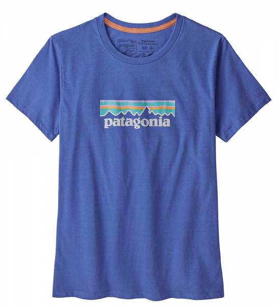 Patagonia W's Pastel P-6 Logo Organic Crew Damen T-Shirt float blue