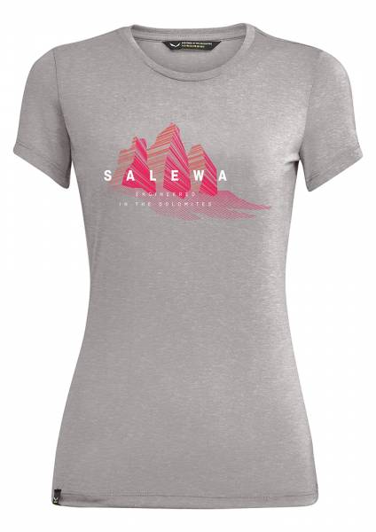 Salewa Lines Graphic Dry Damen T-Shirt heather grey melange