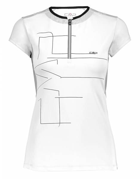 CMP Half-Zip T-Shirt Damen Fahrradtrikot bianco (31C7836)