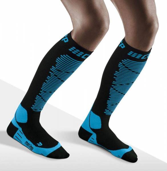 CEP Ski Merino Compression Socks Damen Skisocken black/blue