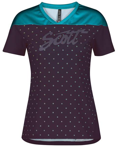 Scott Trail Flow Shirt Damen Kurzarmtrikot breeze blue/dark purple