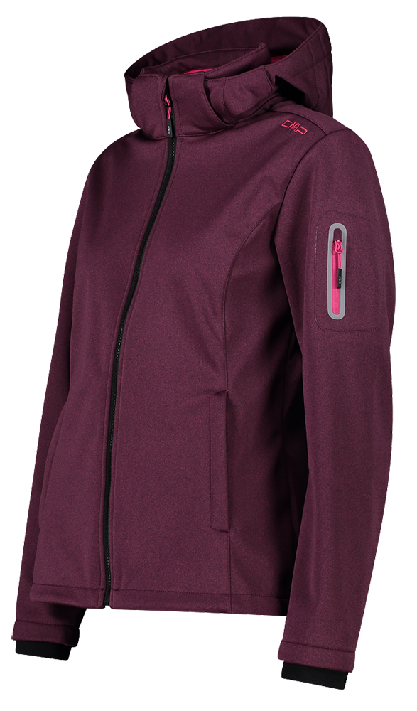 CMP Jacket Zip Hood Sport Damen Windjacken Bekleidung | & Jacken | mel.-fucsia Softshell Praxenthaler Softshelljacke (39A5006M) amaranto | 