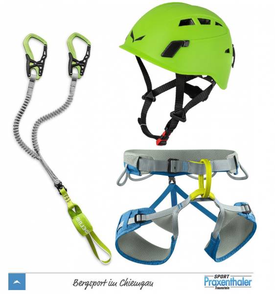 Klettersteig Komplettset Edelrid Cable Comfort plus Jay Gurt und Salewa Toxo III green