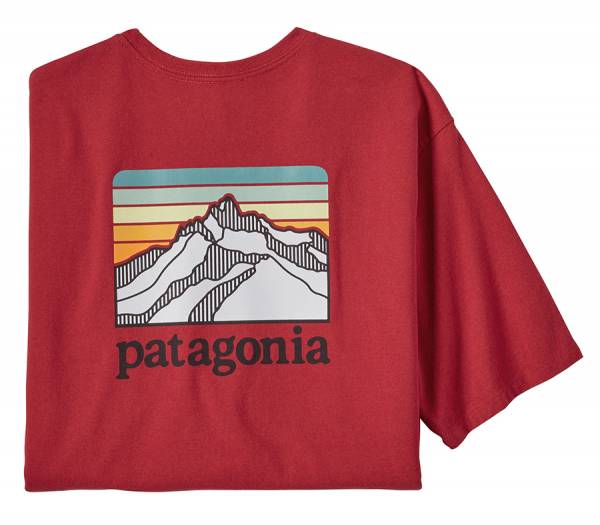 Patagonia M´s Line Logo Ridge Pocket Responsibili Tee Herren T-Shirt sumac red
